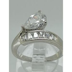 2.4CT Vintage Gold Plated Pear Radiant Cut Sim Diamond CZ Engagement Ring